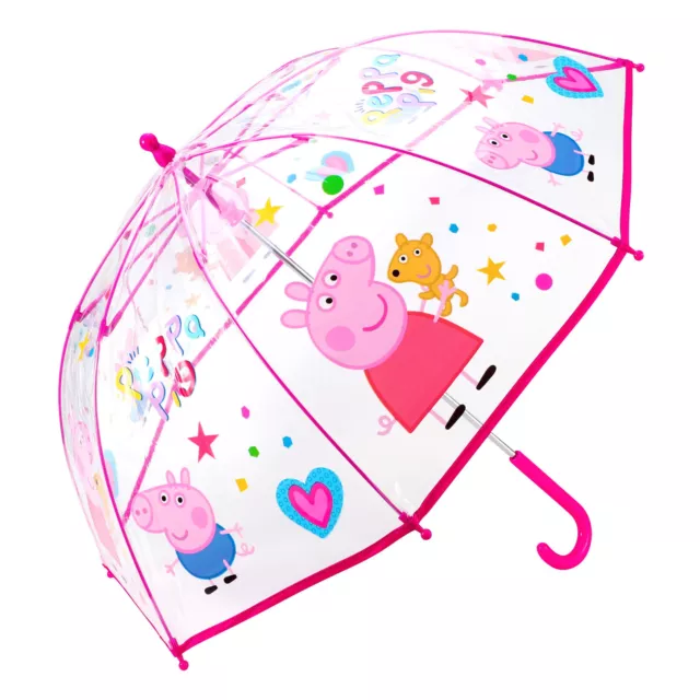 Peppa Pig Umbrella Children's Girls Children's Official Pink Dome Bubble Brolly