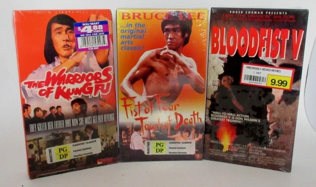 3 Old Vintage Mint Sealed VHS Tapes Martial Arts Fist of Fear Bloodfist Kung Fu