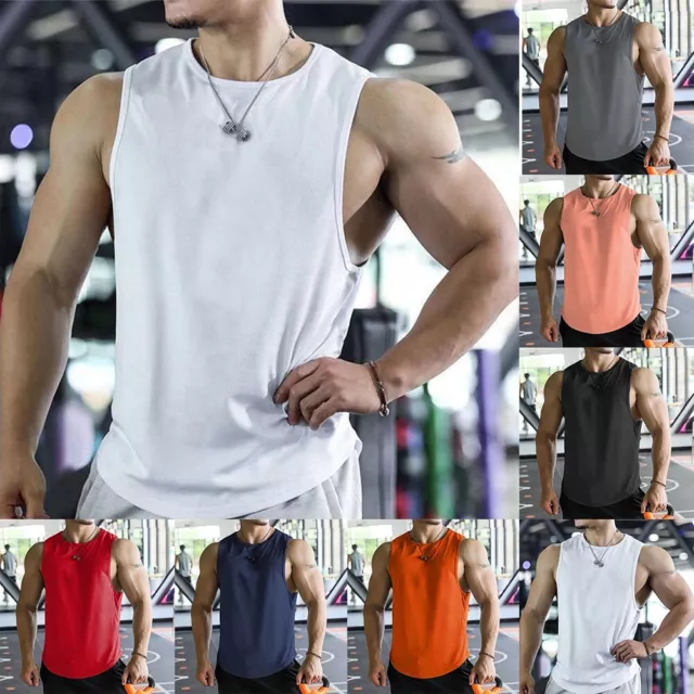 Hot Sale Mens Vest Tank Top Singlets Workout Sleeveless Summer T-shirt