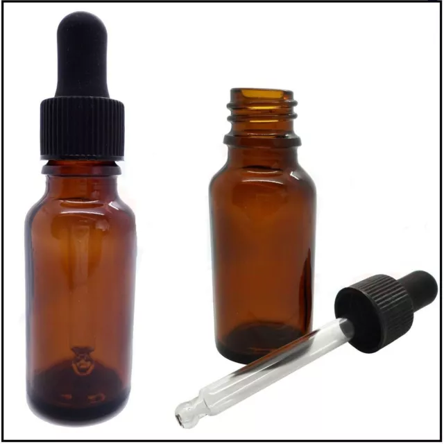 Amber Glass Pipette Dropper Bottles Aromatherapy Medicine Eye Ear Drops Oil