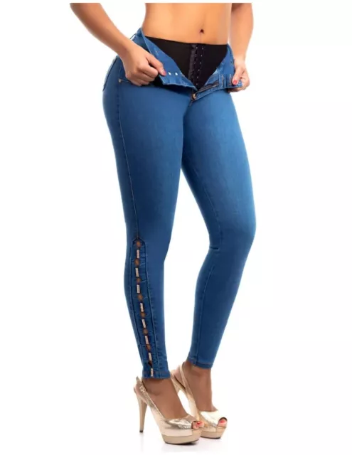 Jeans Colombianos Levanta Cola Con Faja Interna Lowla Capri Tummy Control  Pants