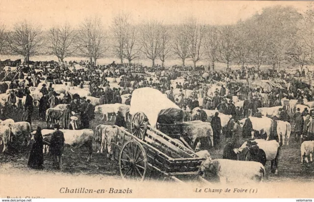 S4225 cpa 58 Chatillon en Bazois - Le Champ de Foire