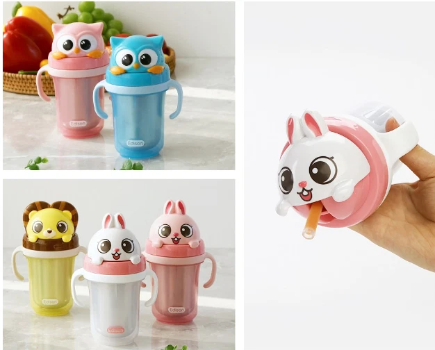 Doble taza de paja de acero inoxidable a prueba de derrames Edison Friends producto 2 K-Baby