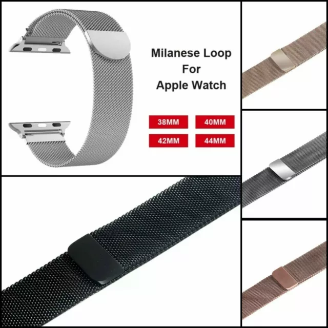 Milanese Armband für Apple Watch 38/40/41/42/44/45mm Series 8/7/6/5/4/3/2/1