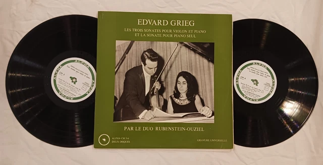 Rare Rubenstein / Ouziel / Grieg / Violin Piano Duet Sonatas / Fr Alpha 2Xlp