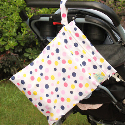 Baby Protable Nappy Washable Nappy Wet Dry Cloth Zipper Waterproof Diaper Bag N8 3