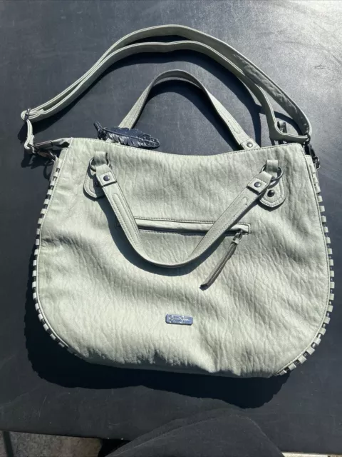 STEVE MADDEN SELENA Tasseled Saddle Bag with Floral Embroidered