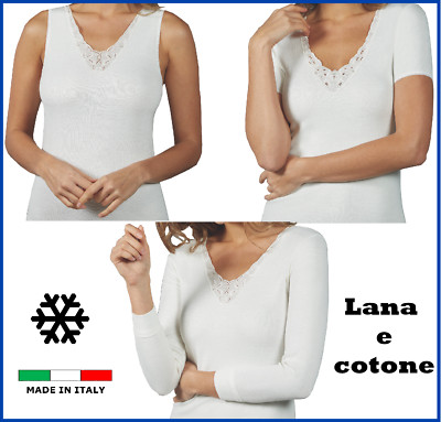Cotonella *ATHELIERCORTEZ* COTONELLA IN&OUT MAGLIA SPALLA LARGA BIANCO 3°M COTONE SCON-50% 