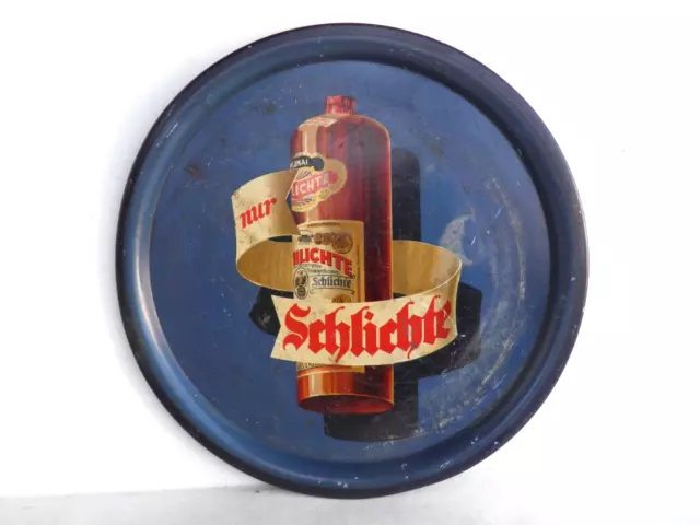 Altes Blech Tablett Werbung Serviertablett Steinhäger-Brauerei Schlichte D= 35,5