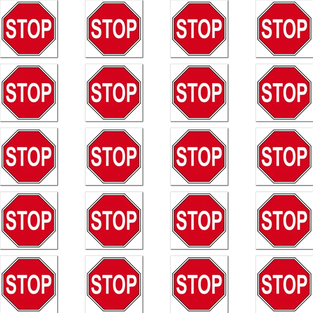Stop Name Sticker 20 STICKER 2CM Stop Sign Characters Symbol Modelmaking Mini ...