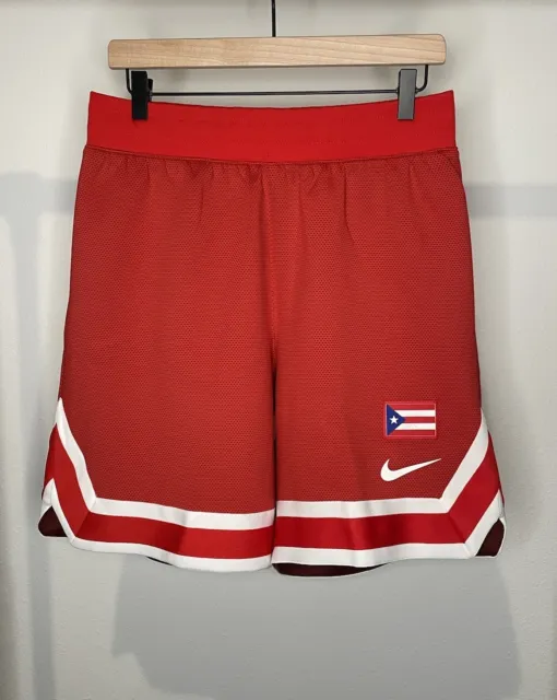 Nike Puerto Rico Olympic Team Issued Basketball Red Shorts CD5595-657 Men's SZ S