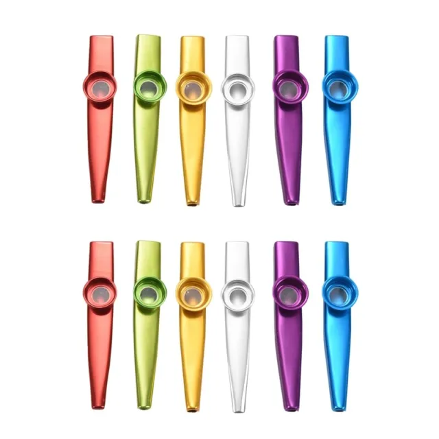 2X Set of 6 Colors Metal Kazoo Musical Instruments Good Companion for A6214