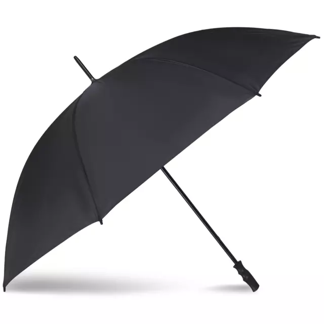 Black Deluxe Rain Windproof Golf Umbrella Canopy Sun Brolly Wind Resistant Gift