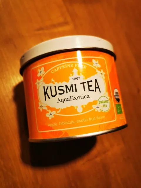 ⭐ 1 Boîte KUSMI TEA de Rangement Epices, Thé AQUA EXOTICA en Métal 100g ⭐