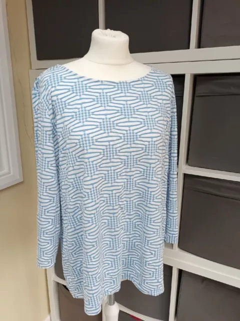 M&S - Ladies Size 18 Spring Summer Stretchy 3/4 Sleeved Top In Excellent Conditi