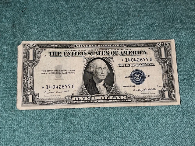 Circulated 1935-G Silver Certificate Blue Seal - Torn Corner