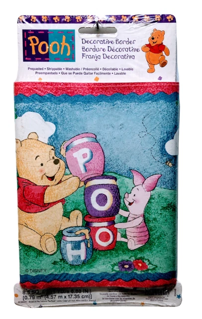 Pooh Border Prepasted Wallpaper Washable Strippable Winnie The Pooh 5 yd x 6.83"