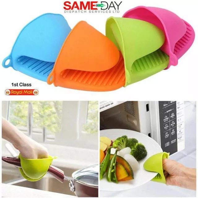 2pc Silicone Oven Mitts Heat Resistant Cooking Pair For Kitchen or BBQ Gloves