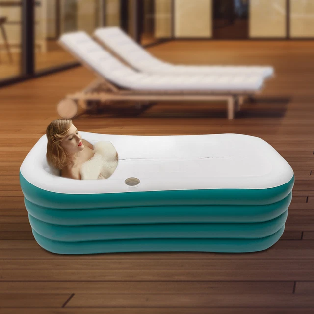 FOLDING PVC BATHTUB 250L Portable Shower Tub Outdoor Home Spa Bath Tub
