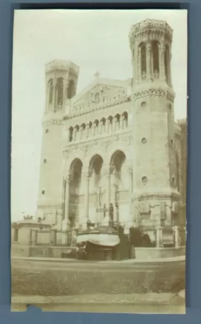 France, Lyon, Basilique Notre-Dame de Fourvière  Vintage citrate print.   Tira