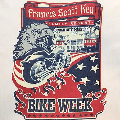 1379 Francis Scott Key Family Resort T-Shirt Sz M Bike Week Ocean City, Maryland