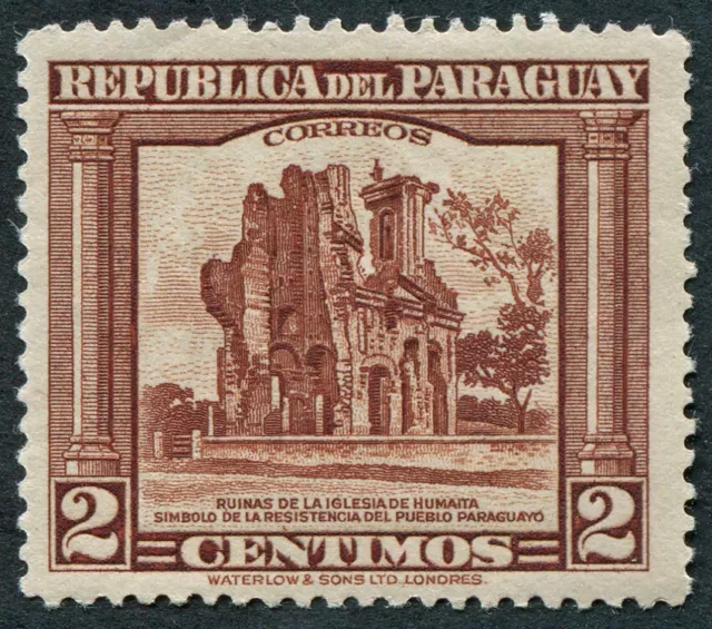 PARAGUAY 1945 2c reddish brown SG588 mint MH FG Humaita Church Ruins #B03