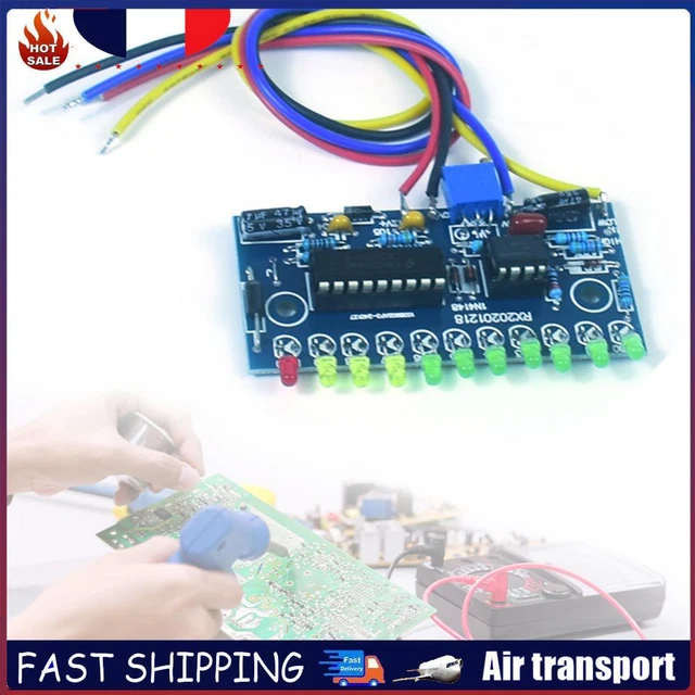 # LM3915 10 LED Audio Level Indicator VU Meter Preamp Power Amplifier