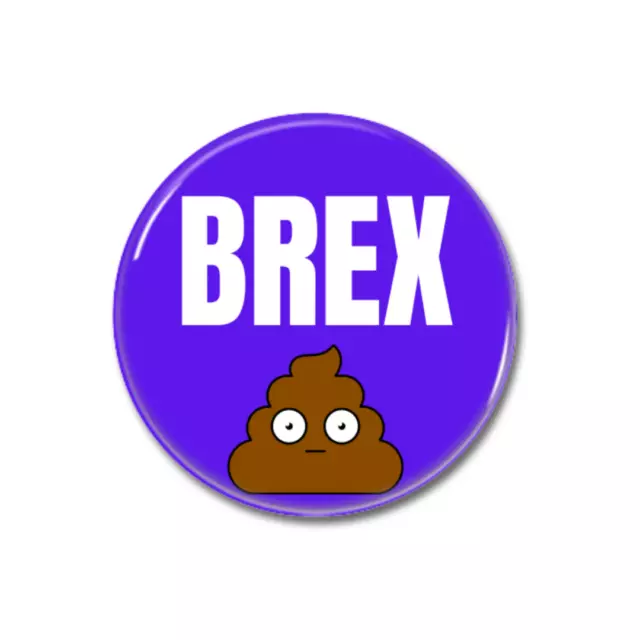 Brex Sh*t Button Pin Badge, Rejoin EU, Brexit Lies, Anti Tory, Left Woke Merch