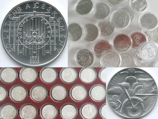 Tschechien 200 Kronen Silbermünzen von 1993 bis 2024, unzirkuliert