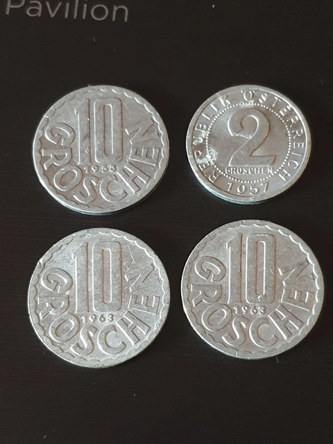 🇦🇹 x3 Republic of osterreich 10 Groschen & 1 2 Groschen coins