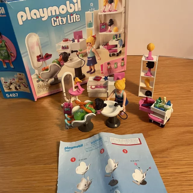 PLAYMOBIL 5487 CITY Life - Beauty Salon / Hairdresser 100% Complete with  box £9.99 - PicClick UK