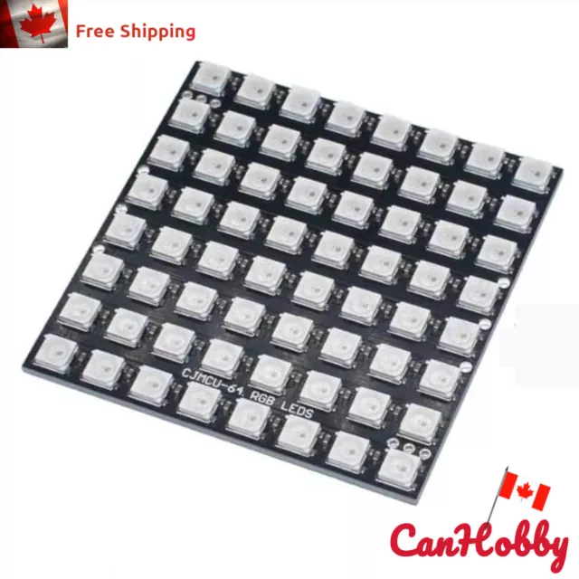 8x8 5050 WS2812B NeoPixel RBG LED Matrix Arduino NeoPixel Compatible - CanHobby