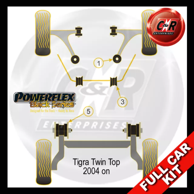 Powerflex Black Complet Kit Palier Adapté à Vauxhall / Opel Tigra Double Haut