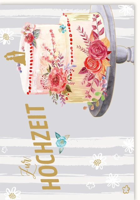 GLÜCKWUNSCHKARTE HOCHZEIT ILLUSTRATION Torte Zur Hochzeit mit
