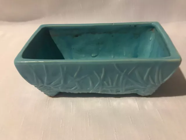 McCoy Rustic Line Blue 1945 Vintage Art Pottery Pine Cone Window Box Planter 506