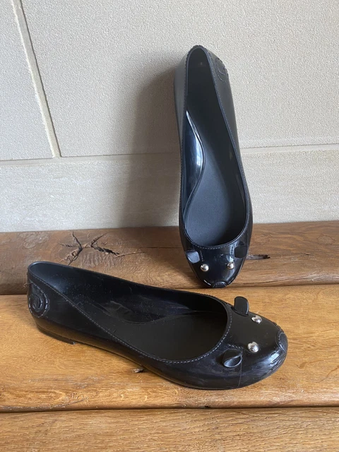 Superbes Chaussures Ballerines Marc Jacobs  Noires P37 Vernis Vinyle Souris