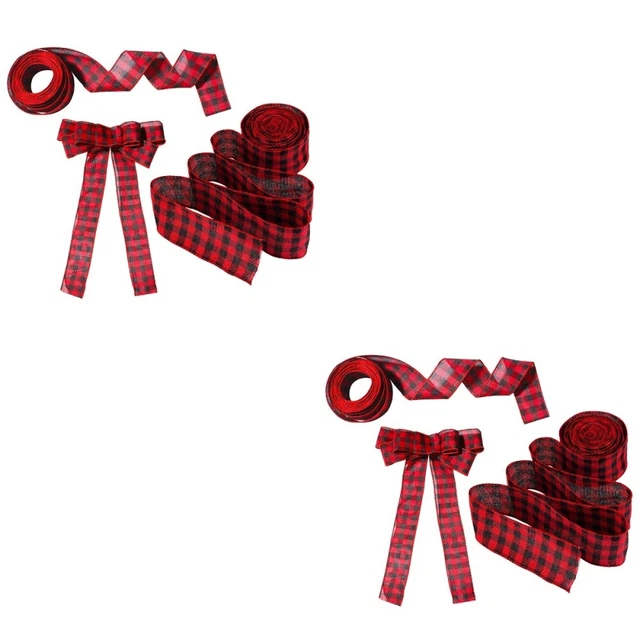 6 pcs Urlaub Plaid Band Weihnachten Baum Girlande Bänder für Haar Bögen