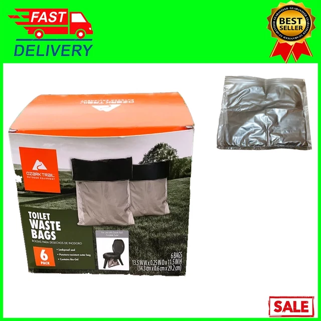 CAMPING TOILETS Ozark Trail Portable Toilet Waste Bags with BioGel 6