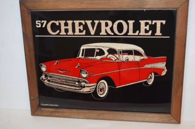 1957 Chevrolet, Chevy BelAir Framed Glass Graphic Creations Inc Glitter Pop