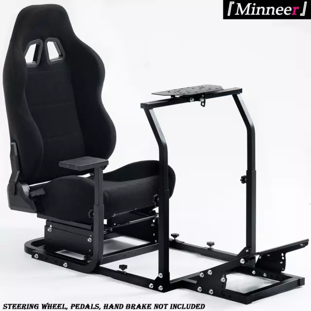 Minneer G920 Racing Simulator Cockpit  with Black Seat Fit Logitech Thrustmaster