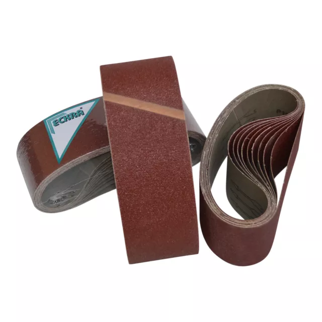 ECKRA Gewebe Schleifbänder 100 x 610 mm Körnungen wählbar für Handbandschleifer