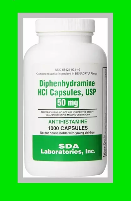Cápsulas antihistamínicas de difenhidramina 50 mg-1000-Nuevo