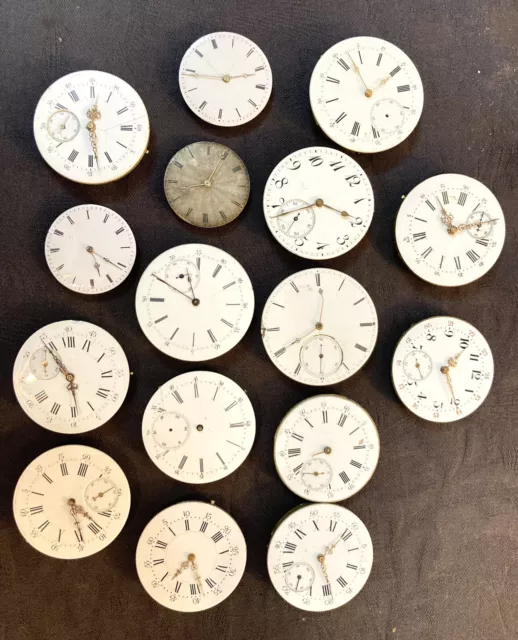 Lot 16 Mouvement Montre pocket Watch Old For Spares Movement