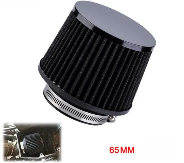 1x 65mm/2.5'' Black Motorcycle Air Filter Pod Rubber Adapter High Cold Universal