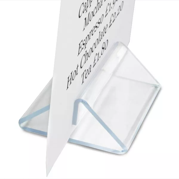 Perspex Tent Type Menu Holder | Table Top Display for A4 and A5 Menu Cards