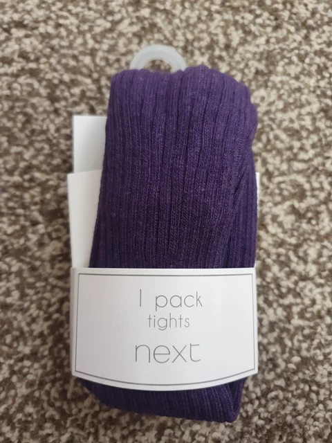 Bnwt Next 12-18 Months Rib Tights Purple