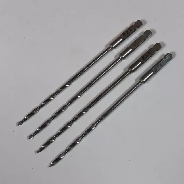 4 x Synthes 310.530 Drill Bit Ø 2.4mm 100mm/75mm 2-Flute for Quick Coupling