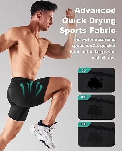 Niksa Men's Sports Boxer Shorts, Functional Underwear, Black color, L size NEW