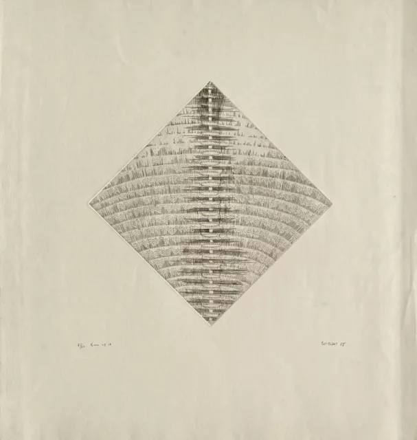 Vincent Batbedat - gravure au burin signée - 1968 - art construit op art