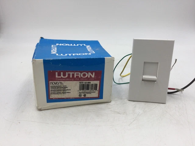 Lutron NTF-10-WH Nova T-Fluorescent Dimmer For Lutron 3-Wire Fluorescent Ballast